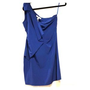 Blue one shoulder mini dress